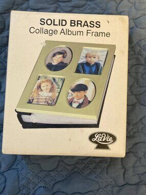Lavie Collage Frame On Front Of Mini Photo Album Solid Brass Holds 100 Photos